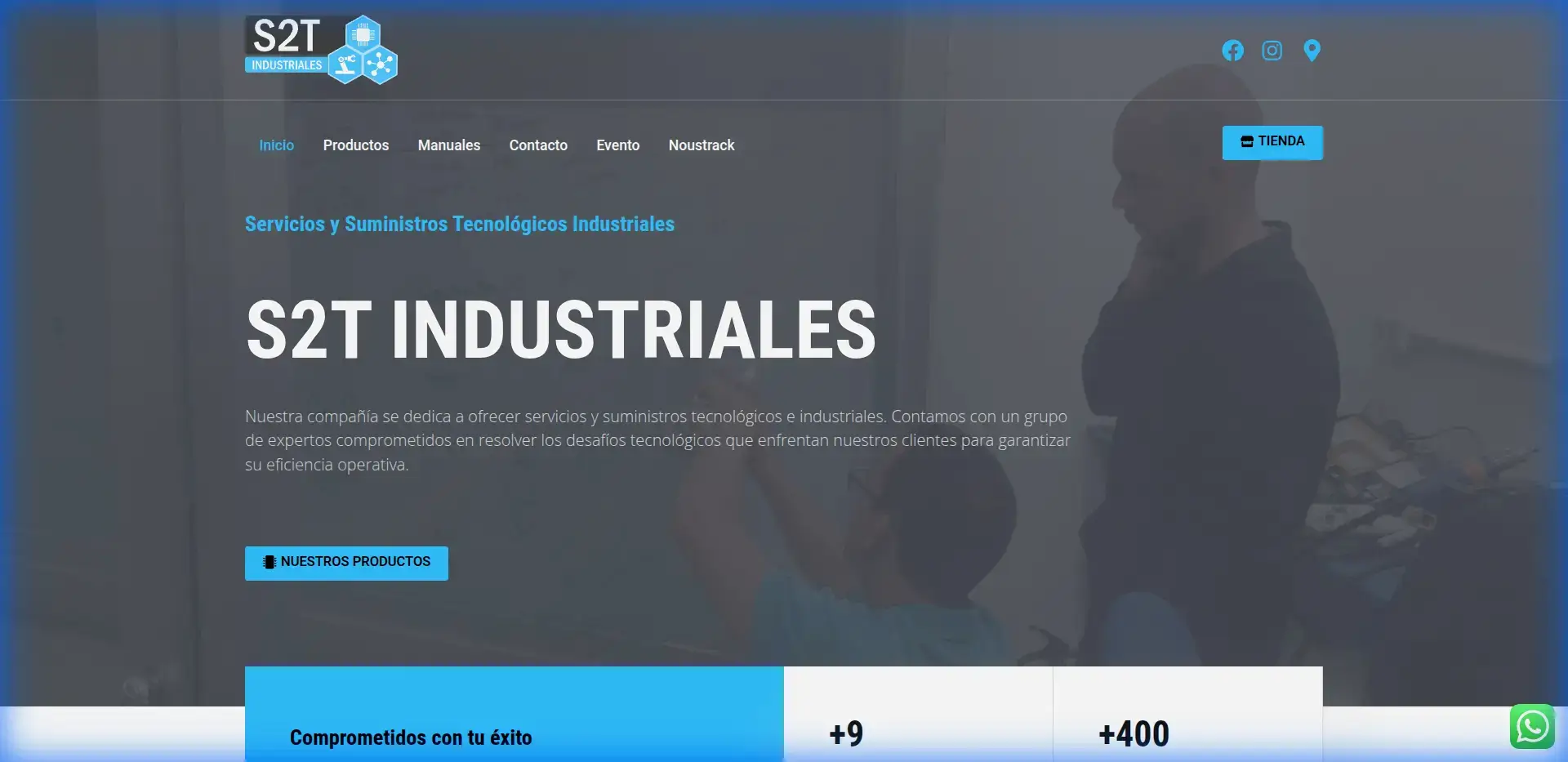 S2T Industriales Website screenshot showing homepage